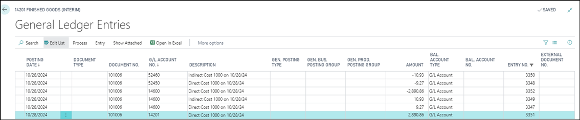 General Ledger Entry