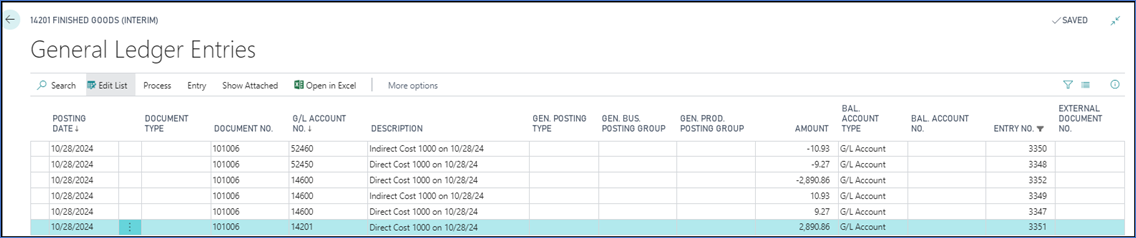 General Ledger Entry