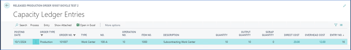 Capacity Ledger Entries